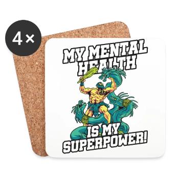 My mental health is my superpower - Coasters (set of 4) - white - Front