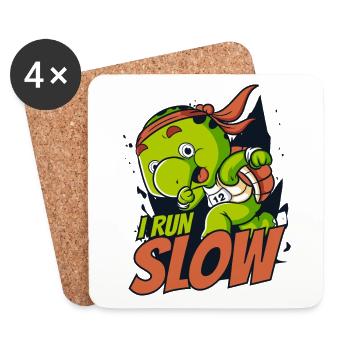 I Run Slow Water Turtle Giant Tortoise - Coasters (set of 4) - white - Front