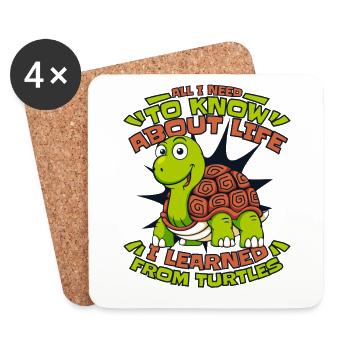 I learned from turtles tortoise turtle - Coasters (set of 4) - white - Front