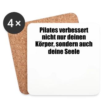 Pilates - Pilates verbessert nicht nur deinen - Untersetzer (4er-Set) - Weiß - Vorne
