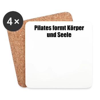 Pilates - Pilates formt Körper und Seele - Untersetzer (4er-Set) - Weiß - Vorne