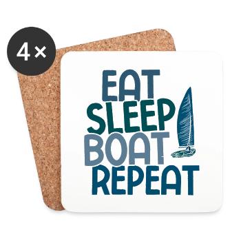 Segelboot Kapitän Spruch Zum Segeln - Untersetzer (4er-Set) - Weiß - Vorne