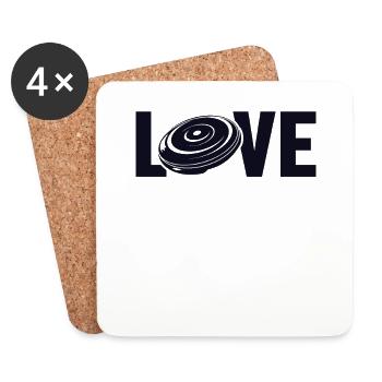 Love Frisbee Golf Basket Disc Disc Golfer - Coasters (set of 4) - white - Front