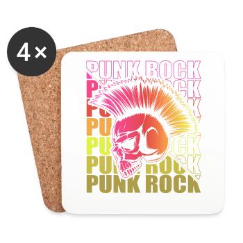 Punk Rock Pogo Anarchy Punks Punk Rocker Punk - Coasters (set of 4) - white - Front