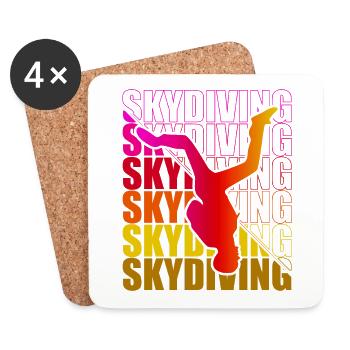 Skydive Freefly Fallschirmspringer Shirt Skydiving - Untersetzer (4er-Set) - Weiß - Vorne