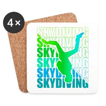 Skydive Freefly Fallschirmspringer Shirt Skydiving - Untersetzer (4er-Set) - Weiß - Vorne
