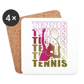 Vêtements pour joueurs de tennis Tennis Femmes Filles - Dessous de verre (lot de 4) - blanc - Devant
