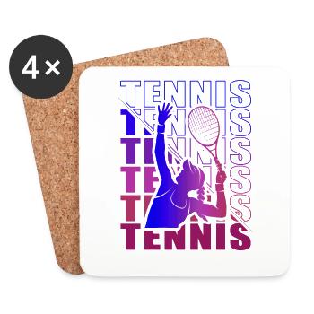 Vêtements pour joueurs de tennis Tennis Femmes Filles - Dessous de verre (lot de 4) - blanc - Devant