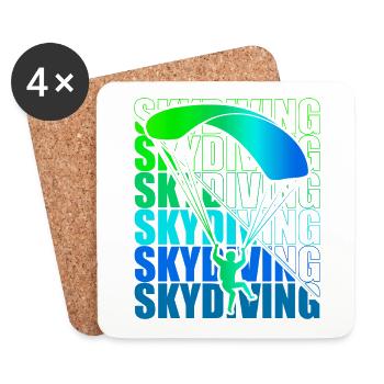 Skydive Freefly Fallschirmspringer Shirt Skydiving - Untersetzer (4er-Set) - Weiß - Vorne
