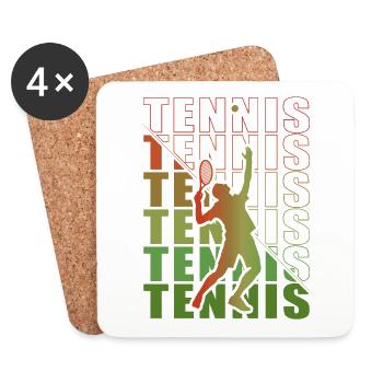 Clothing outfit for tennis players Club Tennis - Coasters (set of 4) - white - Front