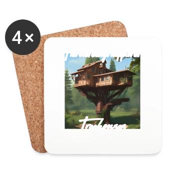 Treehouse - Best Things Happen - Coasters (set of 4) - white - Front