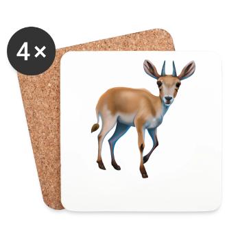 Antilope saïga - Dessous de verre (lot de 4) - blanc - Devant