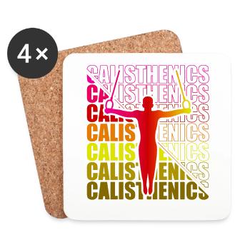 Calisthenics Street Workout Gymnastics Fitness - Coasters (set of 4) - white - Front