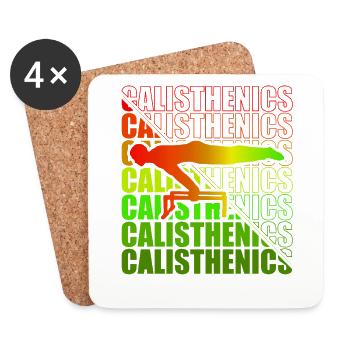 Calisthenics Street Workout Gymnastics Fitness - Coasters (set of 4) - white - Front