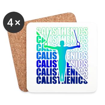 Calisthenics Street Workout Gymnastik Fitness - Untersetzer (4er-Set) - Weiß - Vorne