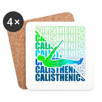 Calisthenics Street Workout Gymnastik Fitness - Untersetzer (4er-Set) - Weiß - Vorne