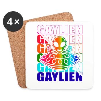 Gender Lesbian, Gay, Trans, Queer Rainbow - Coasters (set of 4) - white - Front