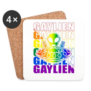 Gender Lesbian, Gay, Trans, Queer Rainbow - Coasters (set of 4) - white - Front