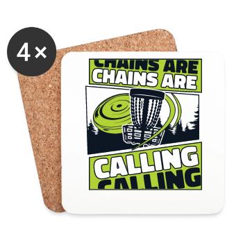 Chains Are Calling Basket Disc Disc Golfer - Coasters (set of 4) - white - Front