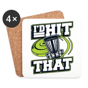 J’avais frappé ce disque de panier de golf frisbee - Dessous de verre (lot de 4) - blanc - Devant