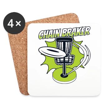 Chain Braker Basket Disc Golfer Frisbee - Dessous de verre (lot de 4) - blanc - Devant