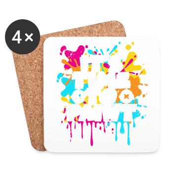 C’est l’heure du paintball coloré des athlètes de l’équipe - Dessous de verre (lot de 4) - blanc - Devant