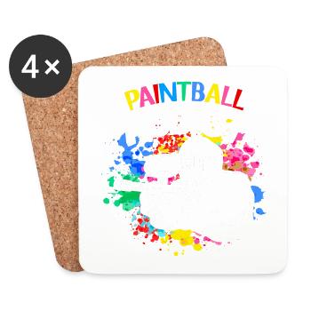 Paintball Addict Coloré Couleur Équipe Sports Paintball - Dessous de verre (lot de 4) - blanc - Devant