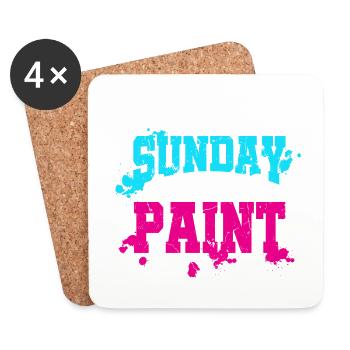 On Sunday we wear color Weekend Team Sports - Coasters (set of 4) - white - Front