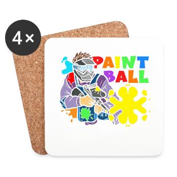 Paintball Perfection Color Team Sports Player - Coasters (set of 4) - white - Front