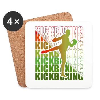 Kickboxer Martial Arts Kickboxing Kickboxen - Untersetzer (4er-Set) - Weiß - Vorne