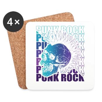Punk Rock Pogo Anarchy Punks Punk Rocker Punk - Coasters (set of 4) - white - Front