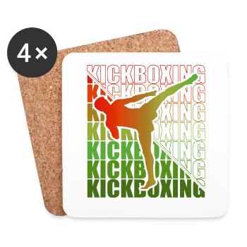 Kickboxer Martial Arts Kickboxing Kickboxen - Untersetzer (4er-Set) - Weiß - Vorne