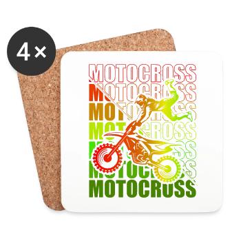 Motocross Enduro Motorcycle Freestyle Extreme Sport - Coasters (set of 4) - white - Front