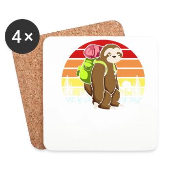 I Hike For Likes Wildlife Sloth Hiker Backpacker - Untersetzer (4er-Set) - Weiß - Vorne