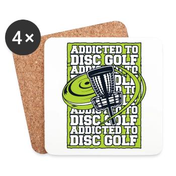 Accro au Disc Golf Disc Golfer Frisbee Golf - Dessous de verre (lot de 4) - blanc - Devant