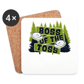 Boss Of The Toss Basket Disc Disc Golfer Player - Dessous de verre (lot de 4) - blanc - Devant