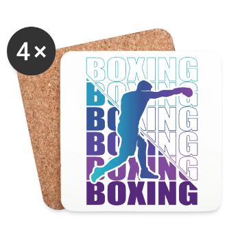 Boxen Arts Martiaux Boxe Box Club Boxeur - Dessous de verre (lot de 4) - blanc - Devant