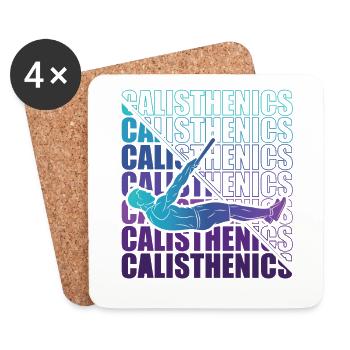 Calisthenics Street Workout Gymnastics Fitness - Coasters (set of 4) - white - Front