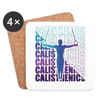 Calisthenics Street Workout Gymnastics Fitness - Coasters (set of 4) - white - Front