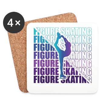 Club de patinage artistique Patinage artistique féminin - Dessous de verre (lot de 4) - blanc - Devant