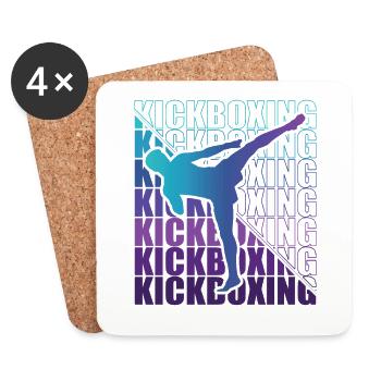 Kickboxer Martial Arts Kickboxing Kickboxen - Untersetzer (4er-Set) - Weiß - Vorne
