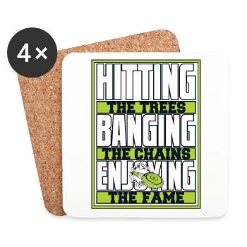 Hitting Trees Banging Chains Enjoying Fame - Coasters (set of 4) - white - Front