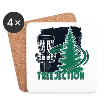 Treejection Basket Disc Golfer Frisbee Golf - Coasters (set of 4) - white - Front
