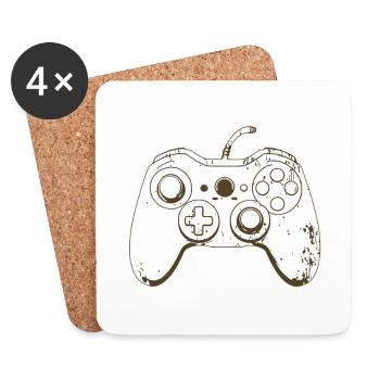 Cooler Gaming-Controller - Design für junge Gamer - Untersetzer (4er-Set) - Weiß - Vorne