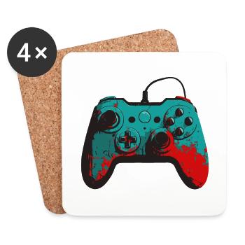 Cooler Gaming-Controller - Design für junge Gamer - Untersetzer (4er-Set) - Weiß - Vorne