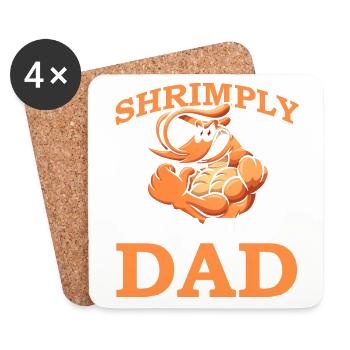 Shrimply Amazing Dad Bodybuilder Shrimp Vatertag - Untersetzer (4er-Set) - Weiß - Vorne
