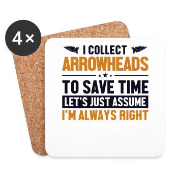 Arrowheads Let's Assume I'm Right Hunting Tips - Coasters (set of 4) - white - Front