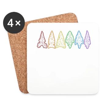 Arrowheads LGBT Rainbow Hunting Tips Arrowheads - Coasters (set of 4) - white - Front