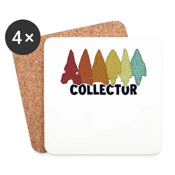 Collector Arrowhead Collecting Hunting Tips - Coasters (set of 4) - white - Front