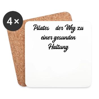 Pilates - Pilates - der Weg zu einer gesunden - Untersetzer (4er-Set) - Weiß - Vorne